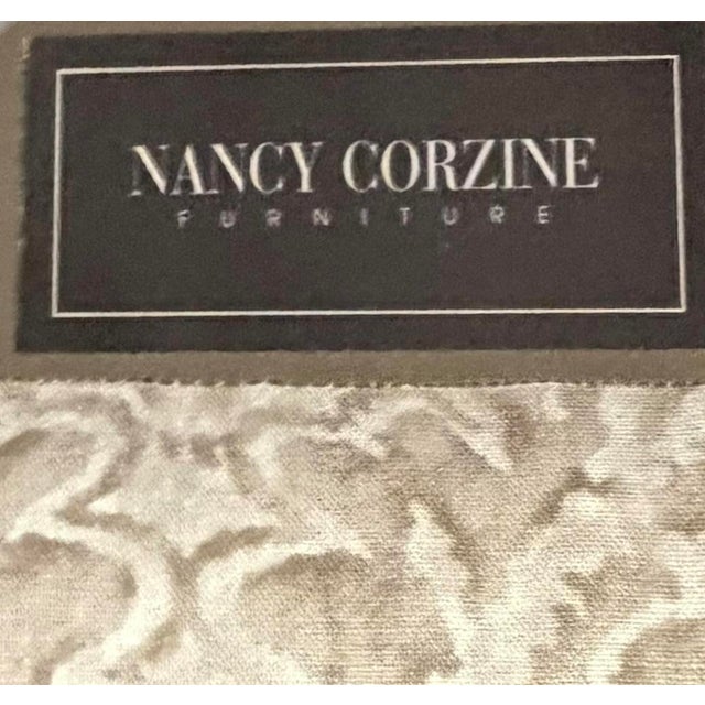 English 1 of 2 Nancy Corzine Roll Arm Upholstered Club Chair For Sale - Image 3 of 4