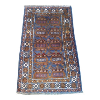 Geometric Handmade Afghan Beluchi Rug For Sale