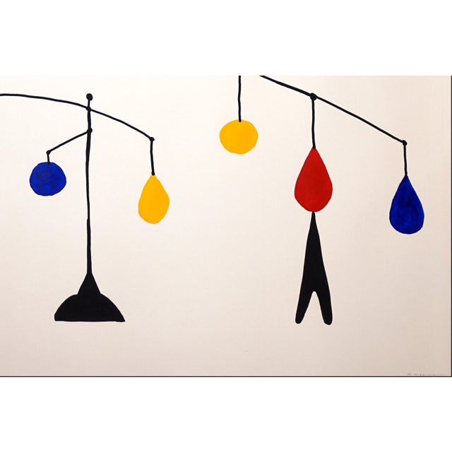 2020s 2026, Kinetic Art, Mobile Version, Modern Chandelier in Primary Tones, Acrylic Paint on Watercolor Paper For Sale - Image 5 of 8