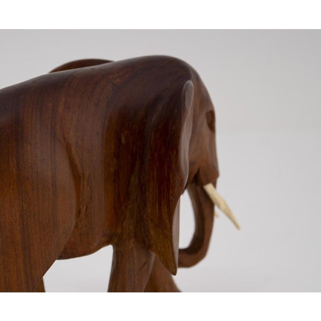 Mid-Century Elephant Sculpture in Teakwood, 1960s For Sale - Image 9 of 12