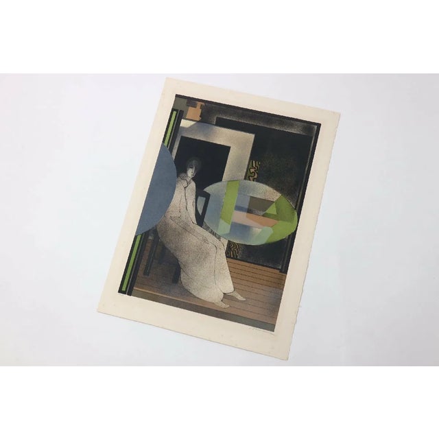 Artist: Andre Minaux Country: France Title: Woman sitting in a chair Medium: Original Lithograph Marks: Signed in pencil...