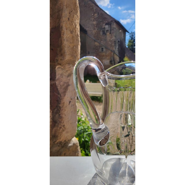 Crystal Pitcher with Cerdagne Pattern from Saint Louis, 1950s For Sale - Image 8 of 9
