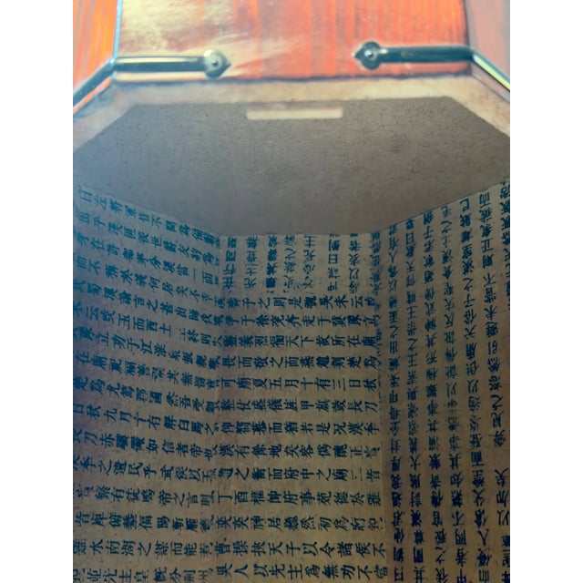 Wood Vintage Korean Octagonal Wooden Cabinet With Merlot Finish, Black Hardware & Lock For Sale - Image 7 of 18