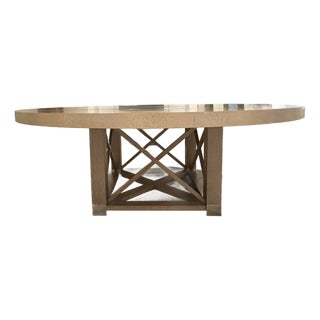 Custom-Made Solid Oak Wood Round Dining Table For Sale