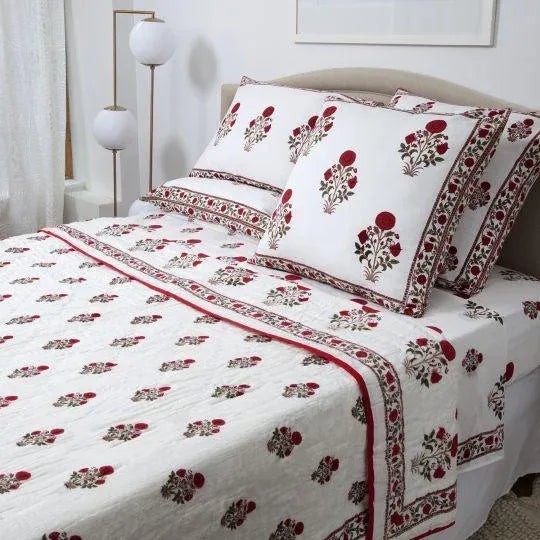 Amaya Twin Bed Red Flat Sheet For Sale - Image 4 of 5