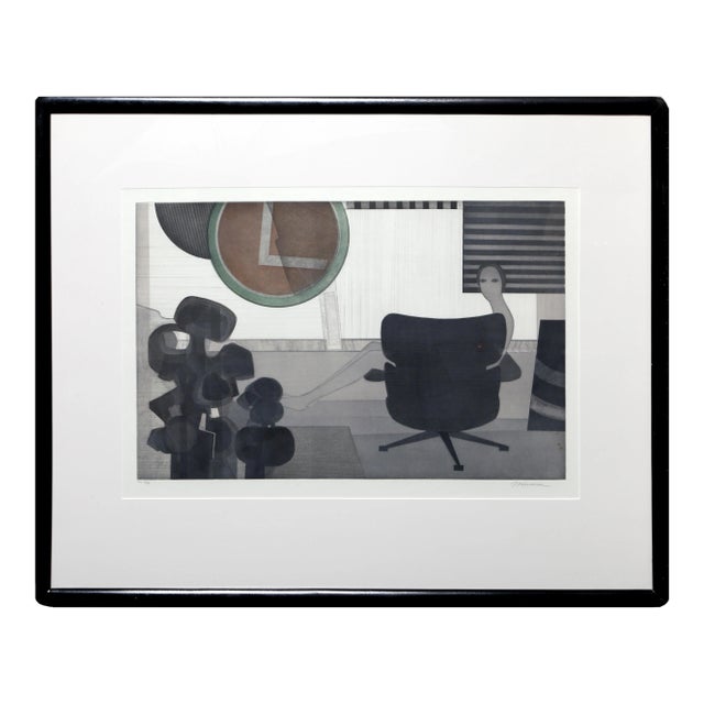 Andre Minaux Woman in Chair Circa 1975 For Sale