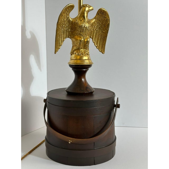 Federal Style Eagle Table Lamp in Gilt Metal, 1950s For Sale - Image 4 of 11
