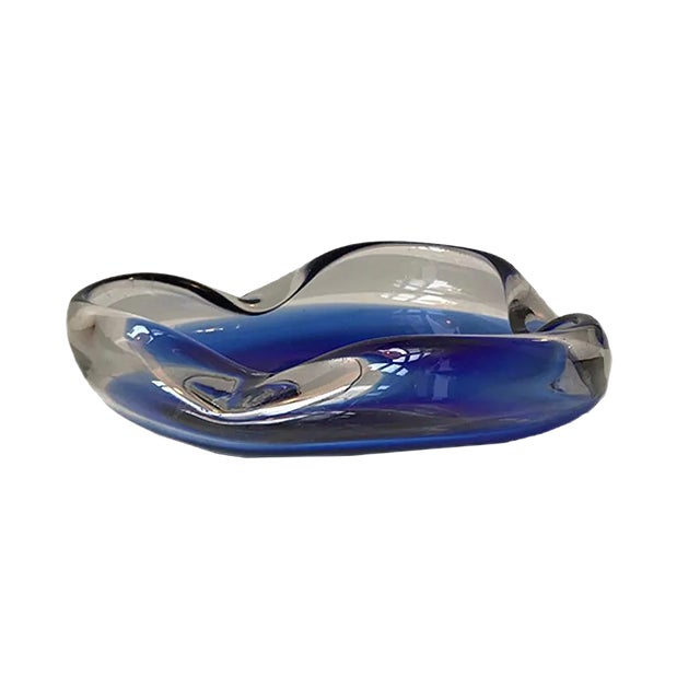 Blue Murano Dish from Seguso, 1970s For Sale