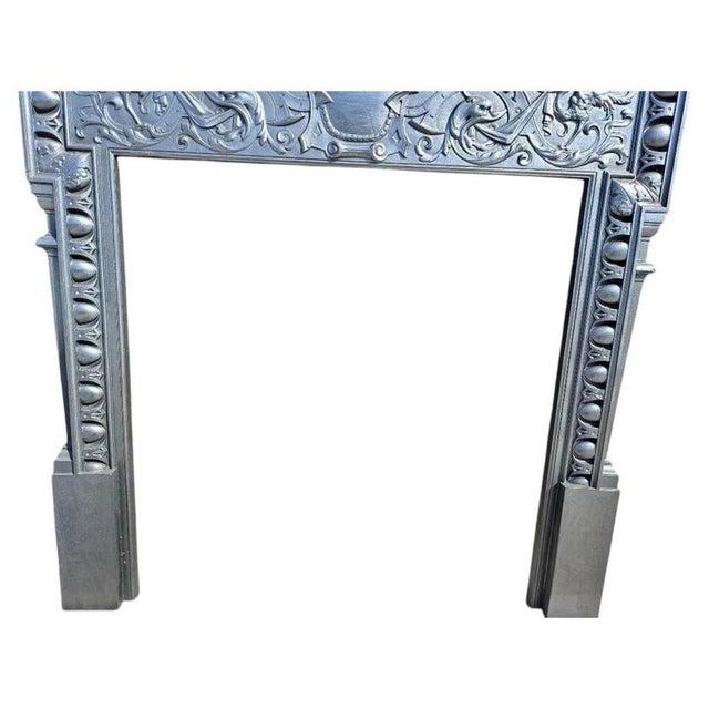 2000 - 2009 Antique Victorian Cast Iron Fireplace Surround For Sale - Image 5 of 11