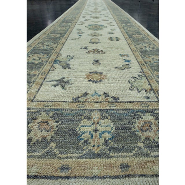 Turkish Oushak Runner Rug 2'9" x 16'3" #17722 For Sale In Houston - Image 6 of 8