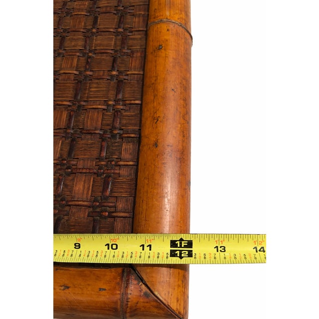 Sienna Vintage 1970s Honey-Toned Bamboo & Woven Rattan Cabinet For Sale - Image 8 of 16