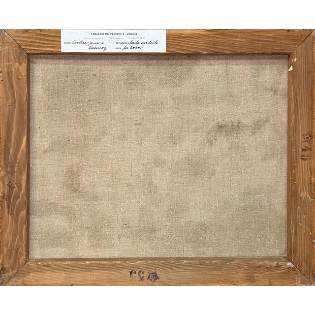 Ernest Voegeli, Backlight at Huémoz, Oil on Canvas For Sale - Image 9 of 10