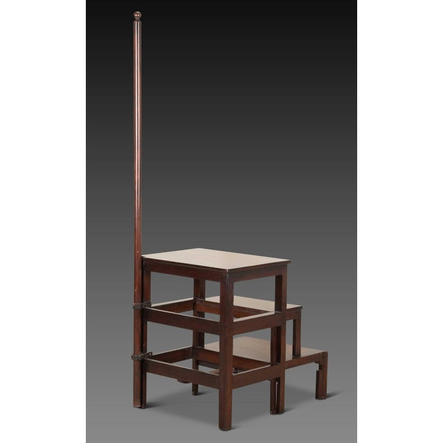 George III Mahogany Library Steps, 1790 For Sale - Image 4 of 11
