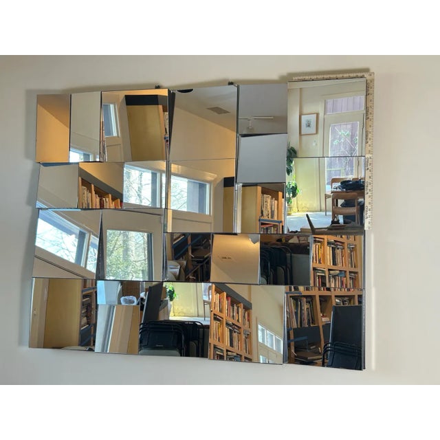 Mid-Century Modern 1970s Neal Small Style Large Faceted "Slopes" Wall Mirror For Sale - Image 3 of 6