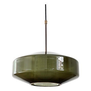 Green Glass Pendant Lamp by Carl Fagerlund for Orrefors, 1960s For Sale