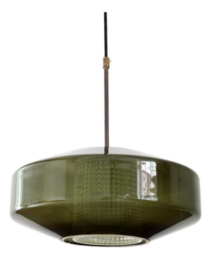 Green Glass Pendant Lamp by Carl Fagerlund for Orrefors, 1960s