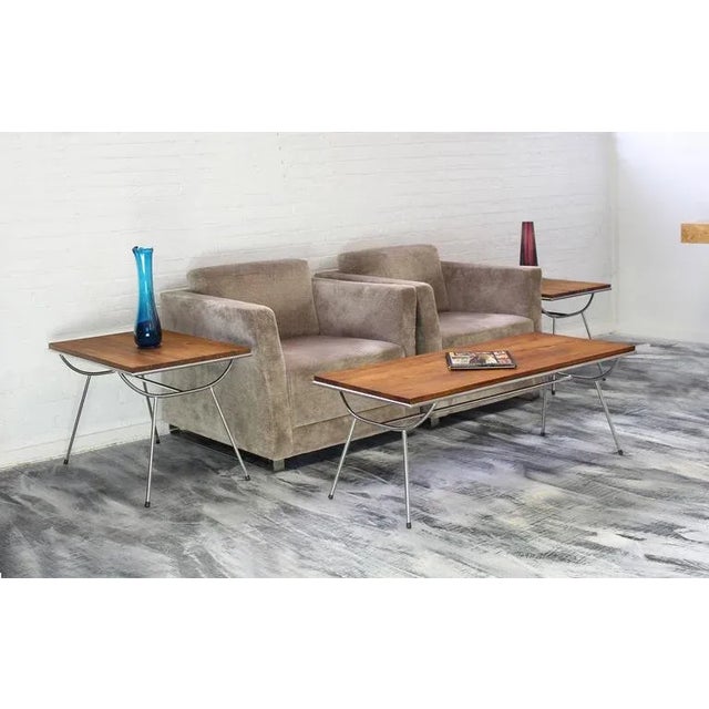 Wood Chrome Sputnik Base Modernist Coffee Table For Sale - Image 7 of 9