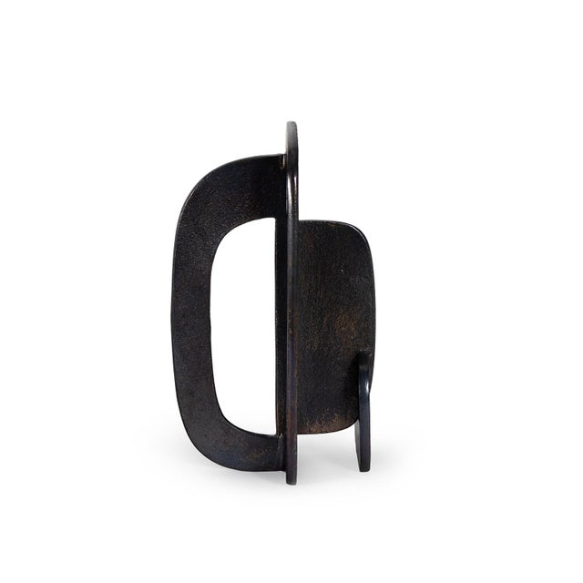 Modernist Sculpture Tall, Blackened Zinc For Sale - Image 4 of 5