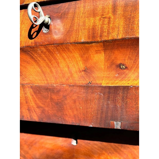 Wood Early 19th Century Antique Federal Mahogany Secretary Writing Desk For Sale - Image 7 of 12