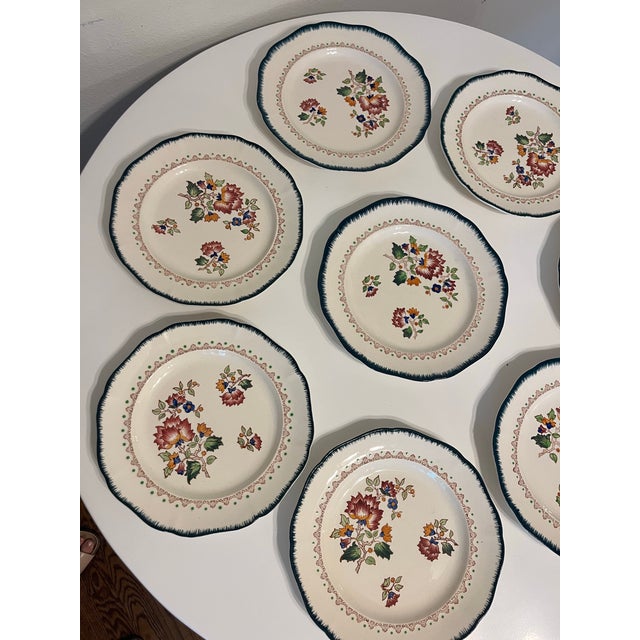 Longwy Set of 8 "Shanghai" by Longwy Plates, Early 1900s For Sale - Image 4 of 9