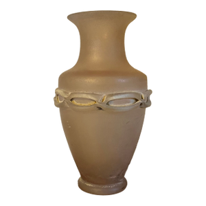 Large Mid-Century Modern Venetian Seguso Vetri d'Arte Pink Scavo Murano Glass Vase