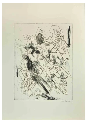 Mino Maccari, Figures, Etching, Mid-20th Century