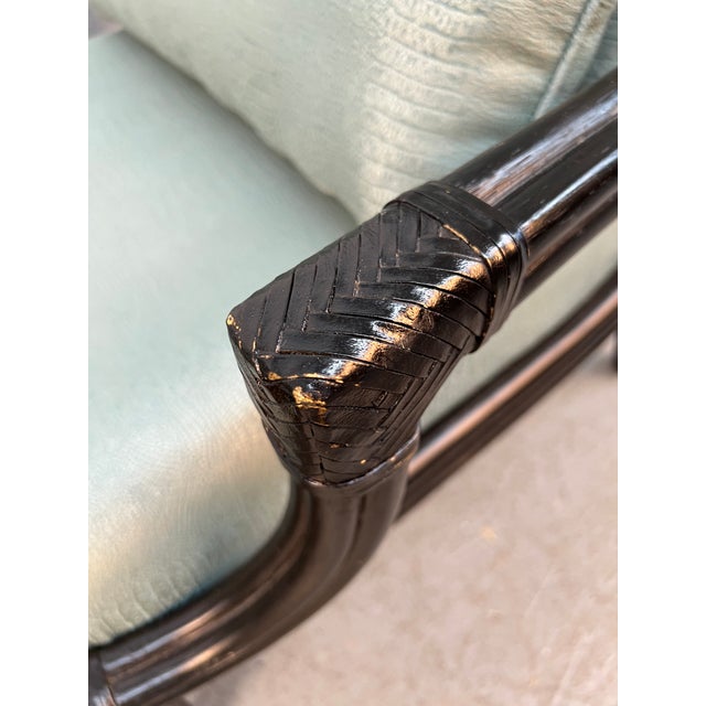 Mid-Century Chinese Chippendale Style Ebonized Bamboo Lounge Chairs by LaCor For Sale - Image 15 of 16