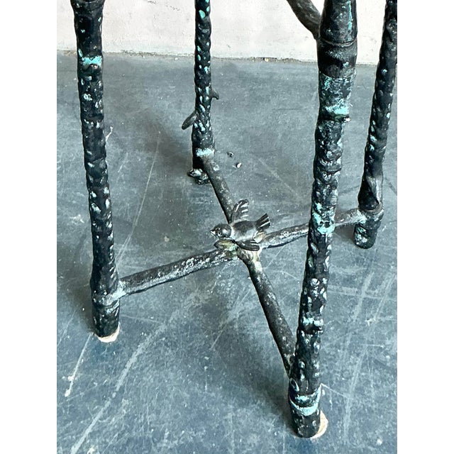 Vintage Boho Hammered Pedestal After Giacometti For Sale - Image 10 of 10