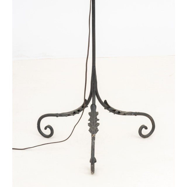 1930s Art Deco Starburst Cut Glass Shade Floor Lamp For Sale - Image 5 of 7