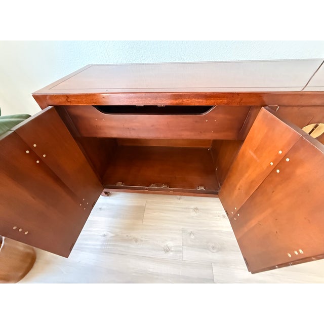 Chinoiserie 1970s Henredon Chinoiserie Walnut & Brass Credenza For Sale - Image 3 of 12