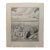 1940s Original t.e. Schrock Signed Graphite Illustration of Two Women at the Beach, 8.5'' X 10''. For Sale