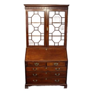 Late 18th Century George III 1774 English Bureau Bookcase For Sale
