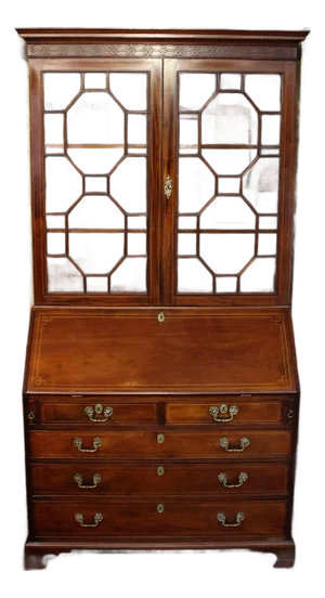 Late 18th Century George III 1774 English Bureau Bookcase