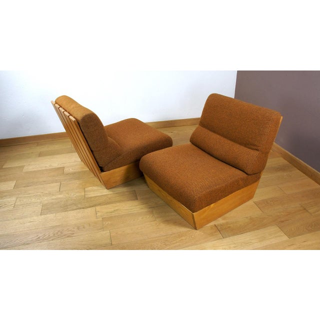 Wood Vintage Free-Form Lounge Chairs in Light Wood, 1960s, Set of 2 For Sale - Image 7 of 8