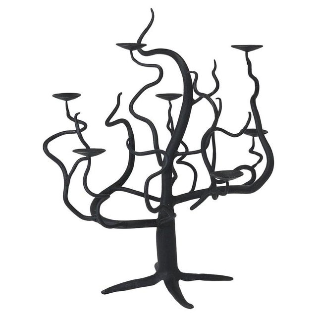 Brutalist Tree of Life Hand-Forged Candleholder, 1970s For Sale - Image 16 of 16