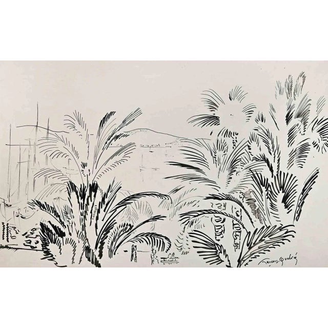Modern François Quelvée, Landscape, Ink Drawing, Mid-20th Century For Sale - Image 3 of 3