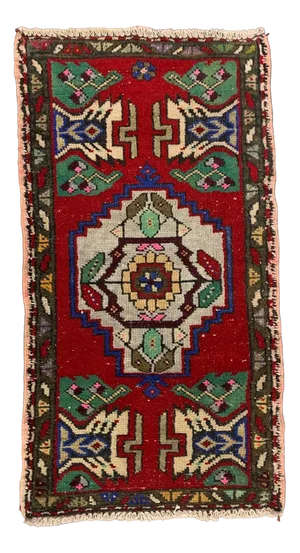 Small Vintage Turkish Rug