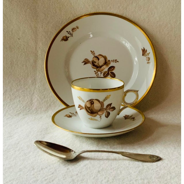 1960s Royal Copenhagen Brown Rose Breakfast Set For Sale - Image 6 of 18