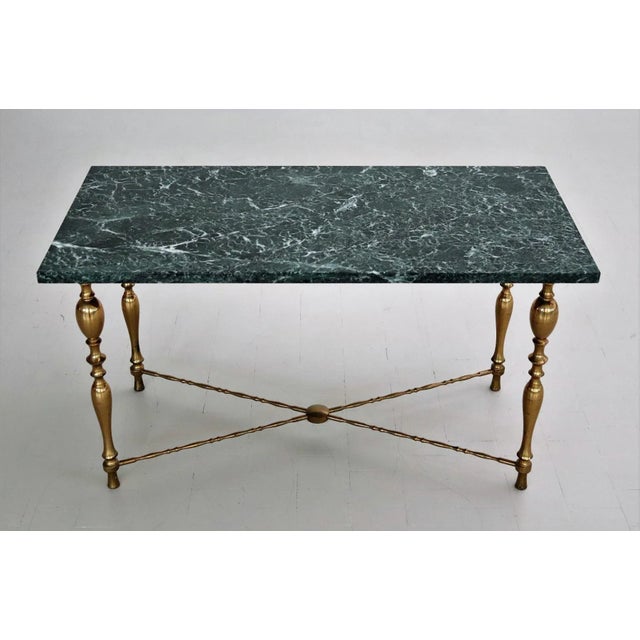 Italian Coffee Table with Marble Top and Brass Base, 1950s For Sale - Image 6 of 16
