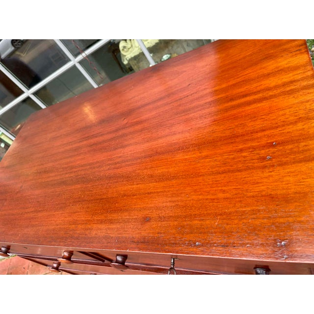Wood Victorian Mahogany Tall Chest of Drawers – 7 Graduated Drawers, Original Hardware For Sale - Image 7 of 14