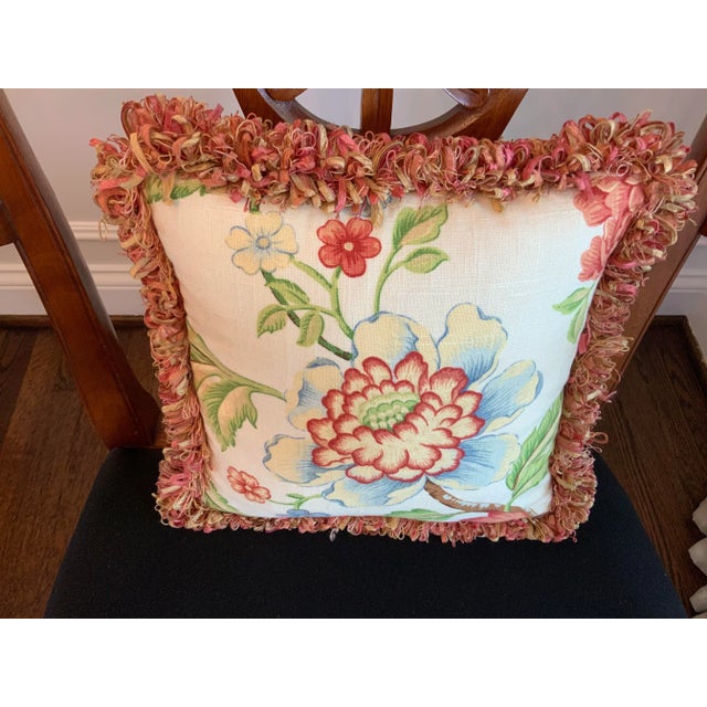 1990s Vintage Custom Floral Pillow For Sale - Image 4 of 8