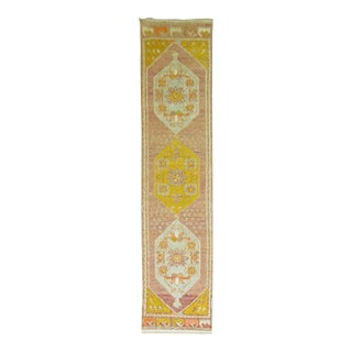 Vintage Colorful Anatolian Turkish Runner - 1'11" x 8'3" For Sale