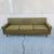 Vintage Mid Century Modern Greenish Brown Tufted 82" Sofa Couch w/ Tapered Walnut Legs. Circa Mid 20th Century....