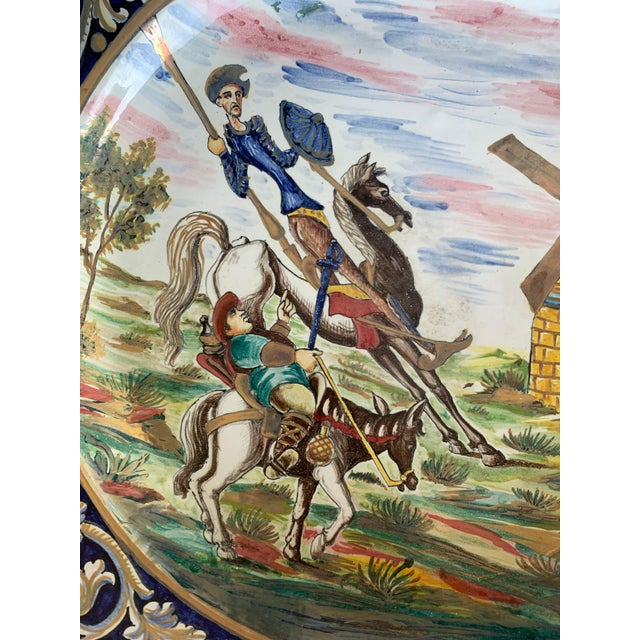 19th Spanish Decorative Charger Plate Depicting Don Quixote For Sale - Image 4 of 18