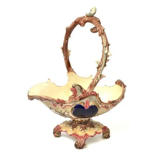 Gold Austrian Eichwald Faience Serving Dish For Sale - Image 8 of 8