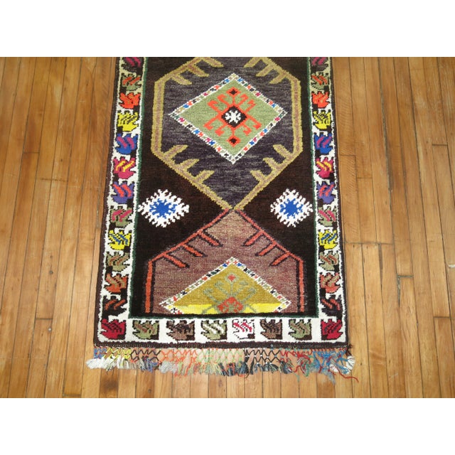 Vintage Bohemian Turkish Runner - 2'9" x 13'6" For Sale - Image 4 of 9