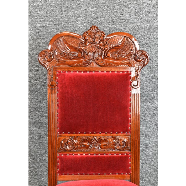 Vintage Renaissance Revival Style Fireside Accent Chair For Sale - Image 9 of 12
