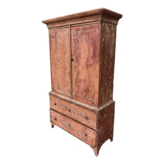 Mid 19th Century Swedish Folk Cabinet & Chest of Drawers For Sale