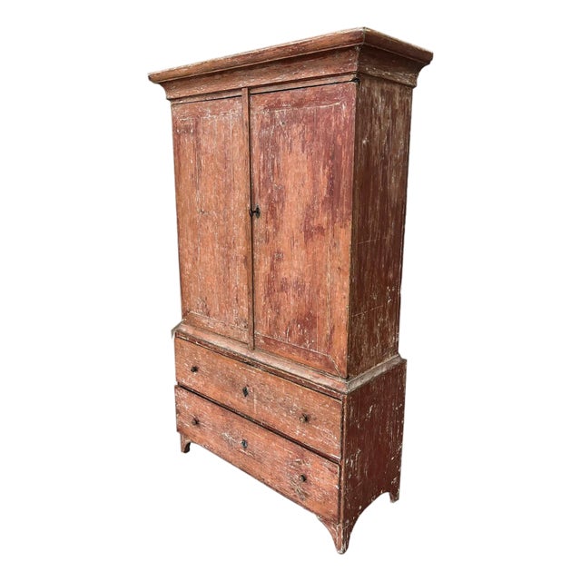 Swedish Folk Cabinet & Chest of Drawers For Sale