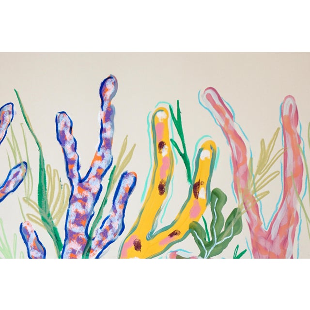 2026, Tropical Corals, Illustration Style Painting Triptych, Modern Seascape, Acrylic Paint on Watercolor Paper by Romina Milano For Sale - Image 10 of 11
